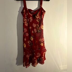 Adorable red floral print dress